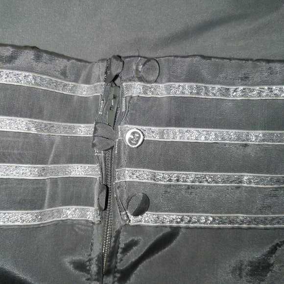 4/$20 | Algo Strapless Floor Length Silver Striped Dress - Picture 11 of 12